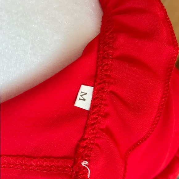 Red Ruffle Peplum Top - Picture 4 of 4